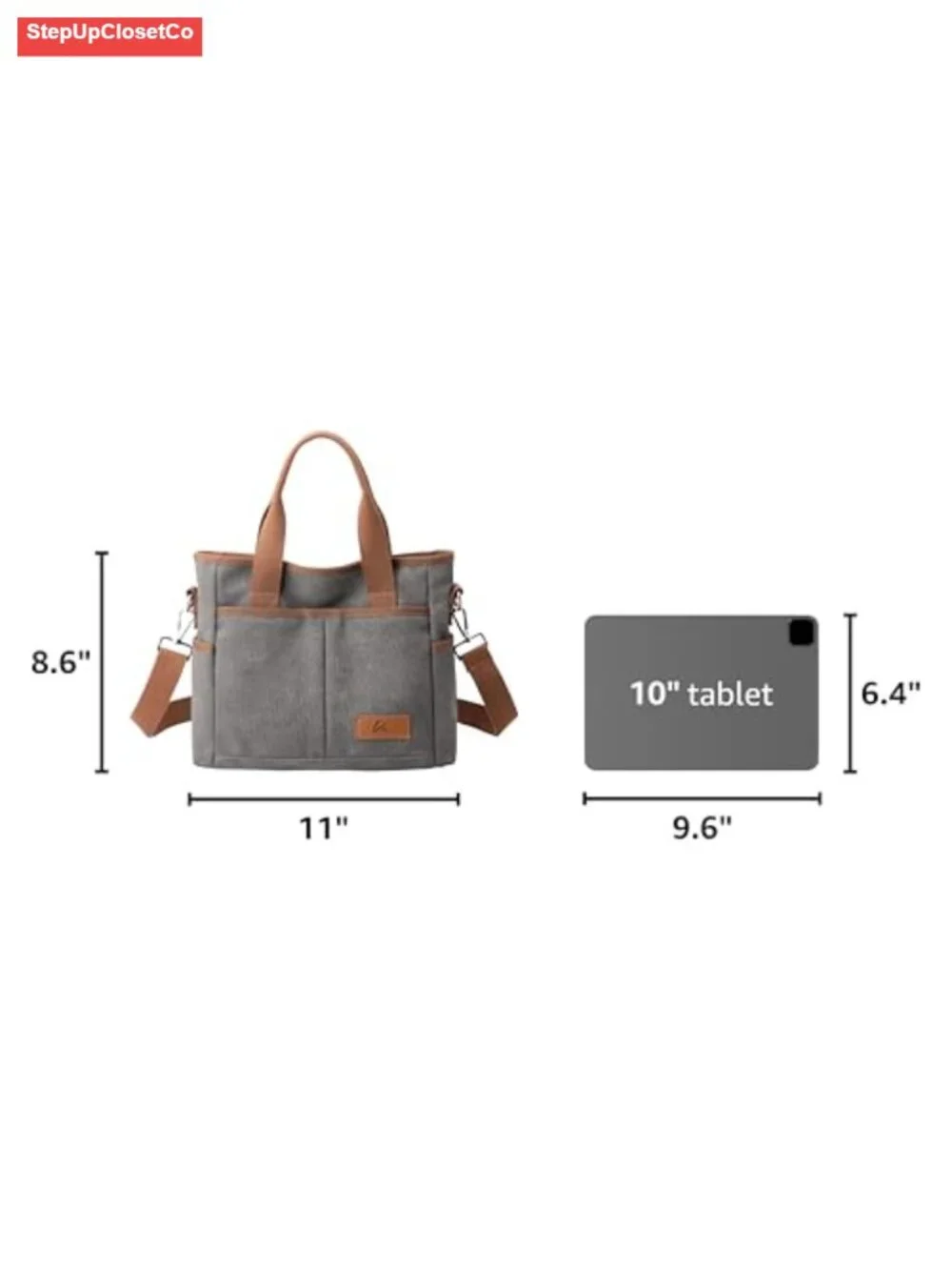 Canvas Crossbody Hobo Tote for Women Multi-Pocket Casual Purse